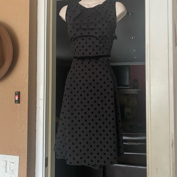 *Vintage Rockabilly Audrey Hepburn 60s Style*Little Black Dress*Polka Dot*Elle - Picture 3 of 9